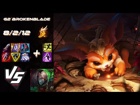 G2 Esports BrokenBlade TOP Gnar vs Singed - EU Grandmaster Patch 25.S2.4