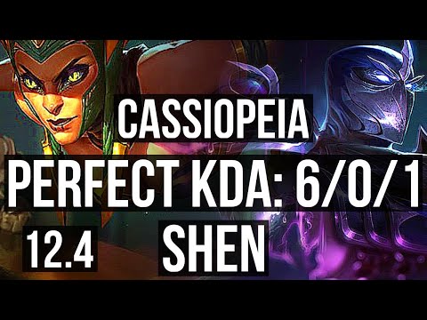 CASSIOPEIA vs SHEN (TOP) | 6/0/1, 800+ games, Rank 9 Cassio, 900K mastery | KR Grandmaster | 12.4