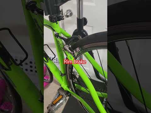 Rim brake vs disc brake #brakes #bike #bicycle #bikeparts #bikemechanic