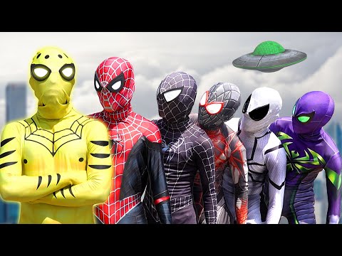 SPIDER-MAN World Story || New YELLOW is ALIEN SUPERHERO ??? ( Amazing Stunt Action ) By FLife TV