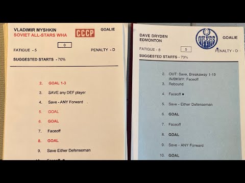 1978-79 Strat-o-matic hockey. Russian All-Stars in Edmonton to play the WHA Oilers.