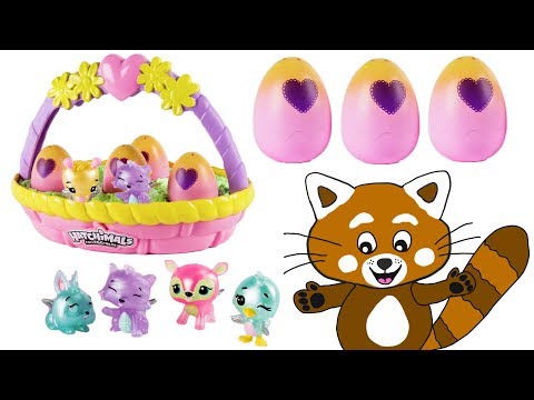 Lek och lär dig färger med överraskningsägg - Hatchimals på svenska med den röda pandan Pukkins