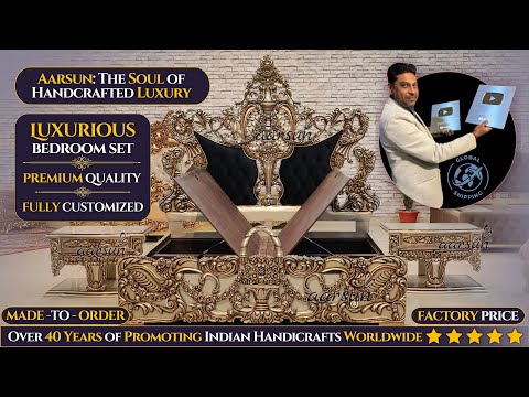 YT1084 Aarsun’s Iconic Bed Design – Champagne Gold Finish | Proudly Made in India Video