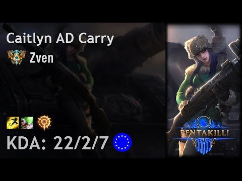 Caitlyn AD Carry vs Ezreal - Zven - EUW Challenger Patch 7.22