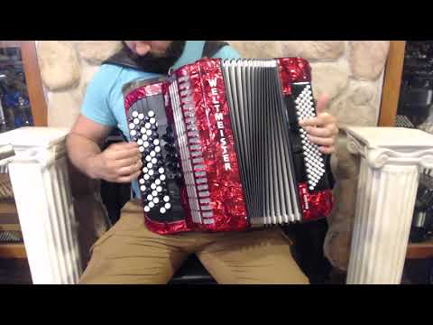 4804 - Certified Pre-Owned Red Weltmeister Romance 703 C Chromatic Button Accordion $2199