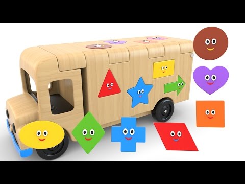 Learn Shapes with Wooden Truck Toy - Colors and Shapes Videos Collection for Children