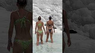 ☀️The Wonder Of Nature Pamukkale Turkey Fun -Beautiful Day⛱️ #cleopatra #pamukkale #swimming