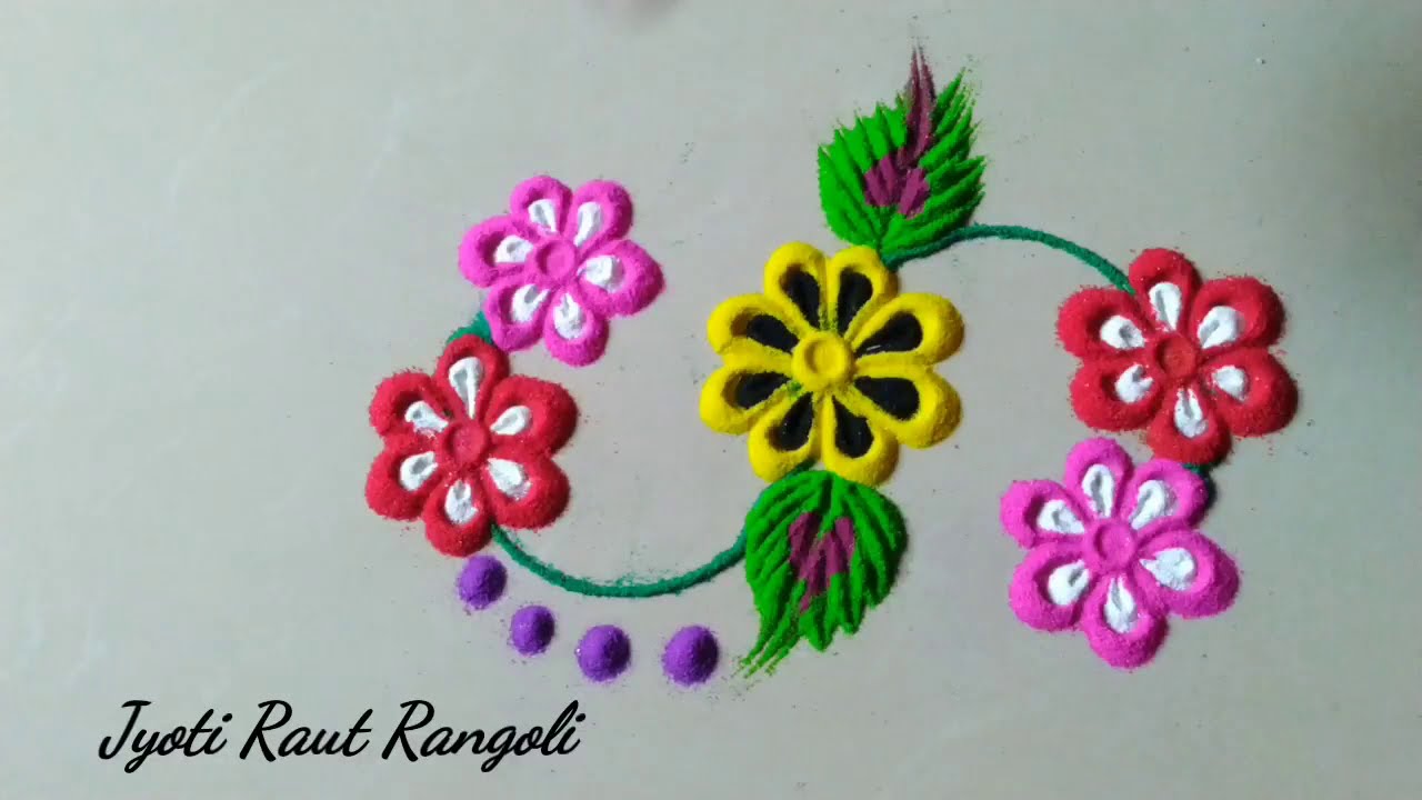 easy rangoli design by jyoti raut
