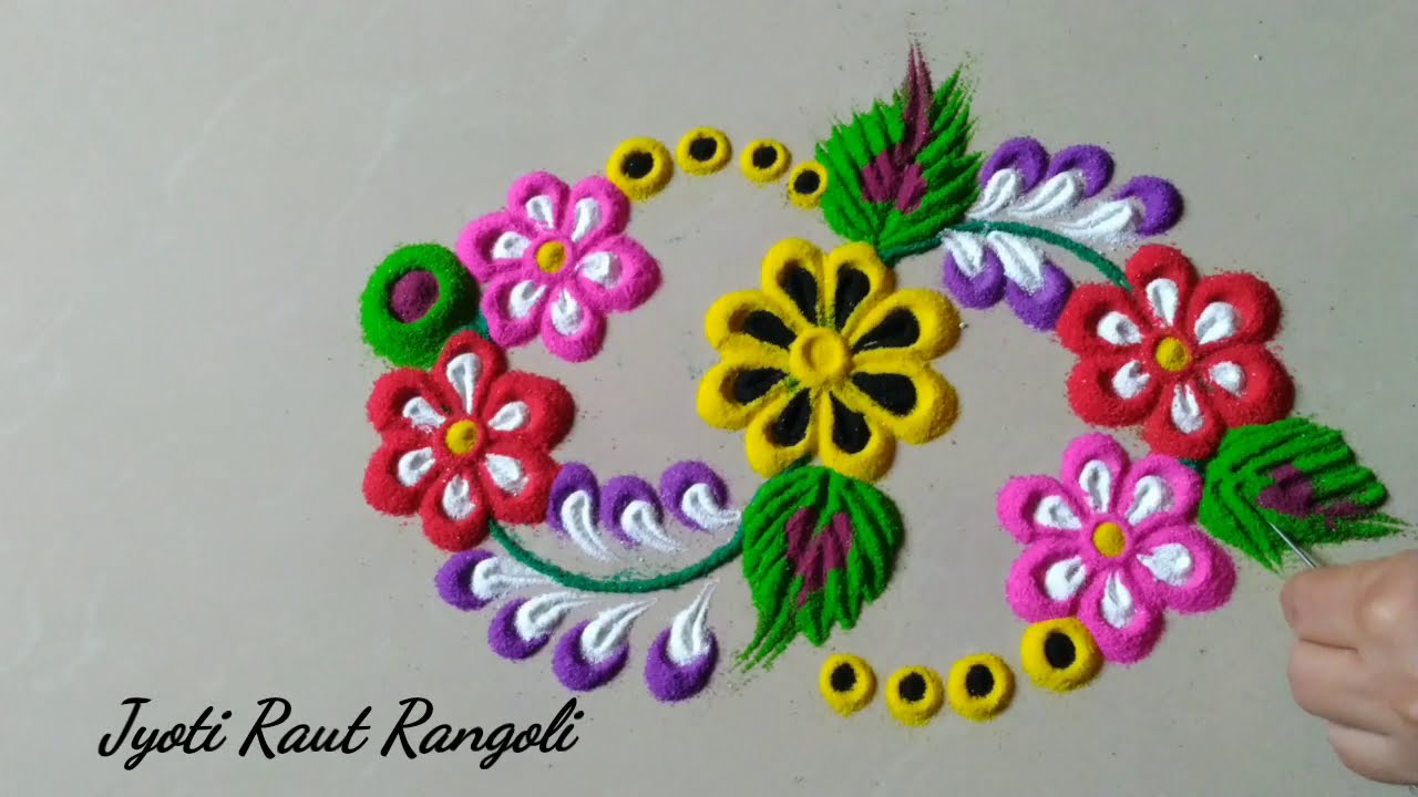 easy rangoli design by jyoti raut