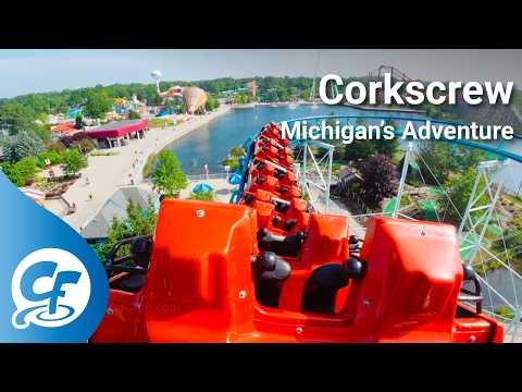 Back row point of view footage of Corkscrew