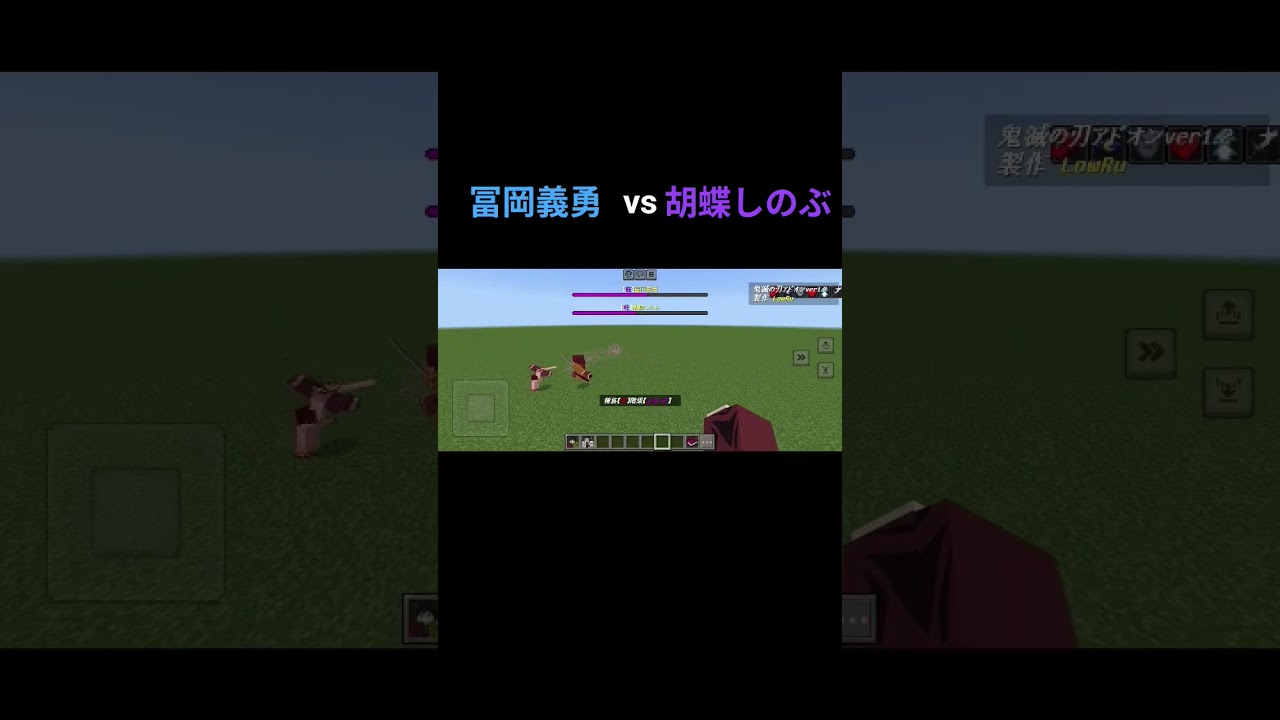 冨岡義勇vs胡蝶しのぶ。#鬼滅の刃 #マイクラ #マイクラ統合版 #minecraft #demonslayer #マインクラフト #アドオン