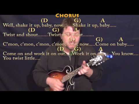 Twist and Shout (The Beatles) Mandolin Lesson Chord Chart with Chords/Lyrics - D G A