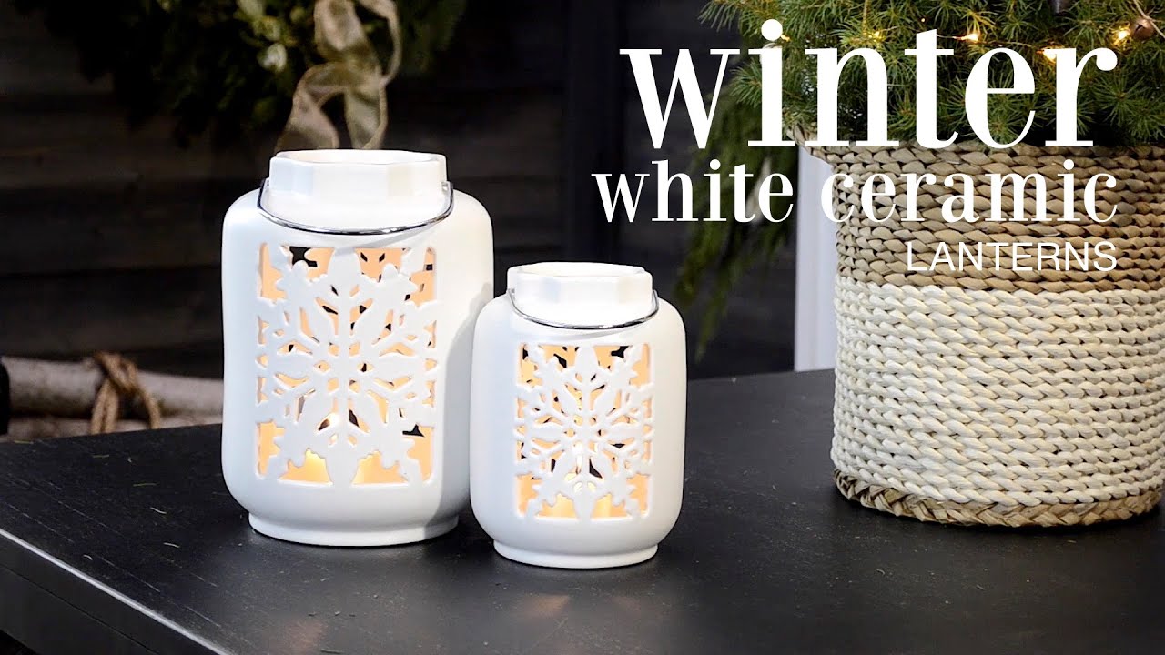 Winter White Ceramic Lanterns