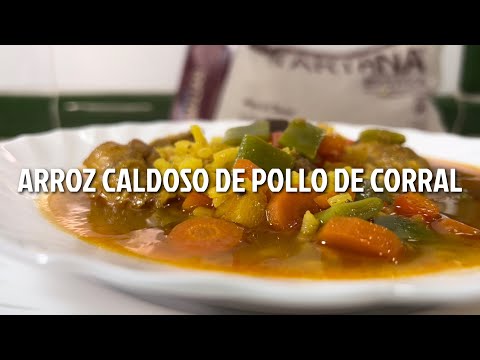 Arroz caldoso de pollo de corral