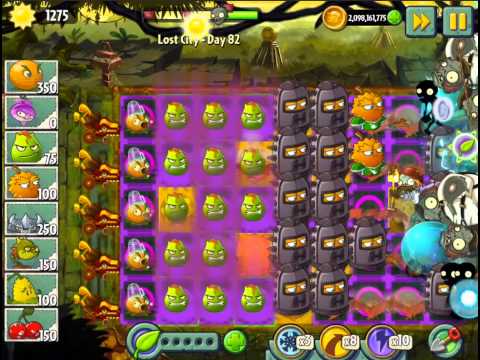Plants vs Zombies 2 : Lost City Temple of Bloom Epic Hack - Level 82 - Overpowered by All Star Team