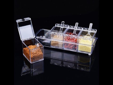 Crystal spice rack seasoning acrylic box pepper salt spice r...