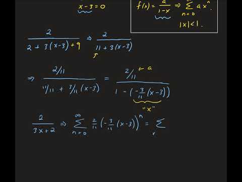 Example 2: Finding a power series with a center point besides zero