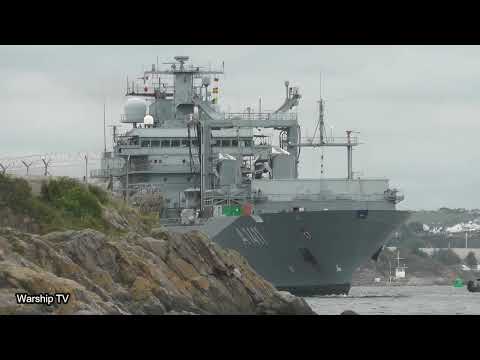 GERMAN NAVY TYPE 702 BERLIN CLASS REPLENISHMENT VESSEL FGS BERLIN A1411 ENTERS DEVONPORT 22-9-22
