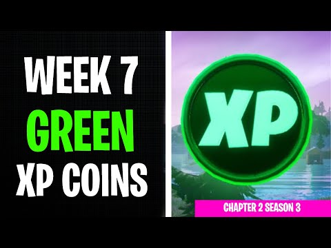 All 4 Green XP Coins Locations Week 7 - Secret XP Coins Fortnite Chapter 2 Season 3