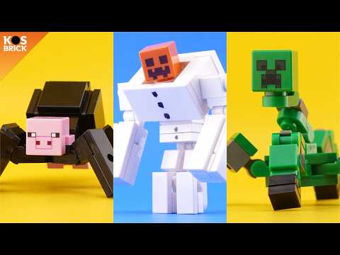 LEGO Mutant Mobs Minecraft - Spider Pig, Mutant Snow Golem, Mutant Creeper
