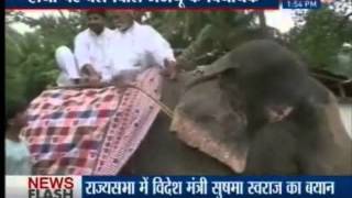 JDU MLA Shyam Bahadur Singh  reached assembly on Elephant