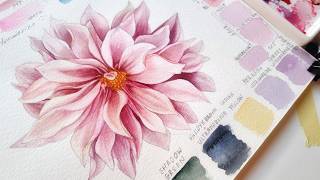 How to Paint Dahlia Flower in Watercolor