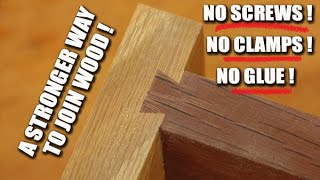 A STRONGER way to join wood (No clamps or glue!)