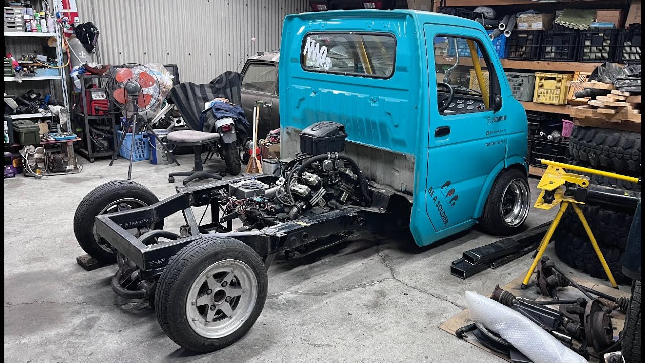 軽トラでケツ侵入なドリフトをしたいからナックル加工