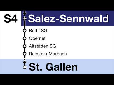 SOB Ansagen - S4 Uznach – Sargans – St. Margrethen – St. Gallen – Herisau – Uznach