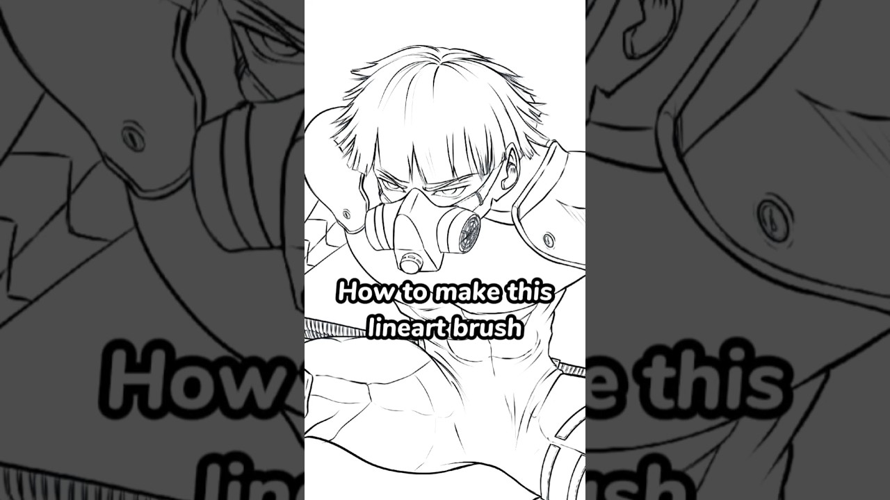 How to make this lineart brush in Procreate #lineart #anime #sketch #shorts #digitalart