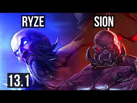 RYZE vs SION (MID) | Rank 3 Ryze, 9/2/8, Godlike, Rank 26 | KR Challenger | 13.1