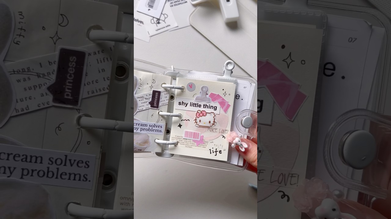 hello kitty aesthetic journaling ≽🎀•༚• ྀི≼ #shorts #asmr #journaling #scrapbooking