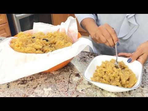 FLOUR PARSAD: Sweet Trinidadian dessert with ghee, flour, sugar, and aromatic spices