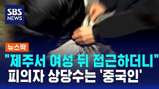 제주서 여성 뒤 접근하더니..피의자 상당수는 '중국인' / SBS / 뉴스딱