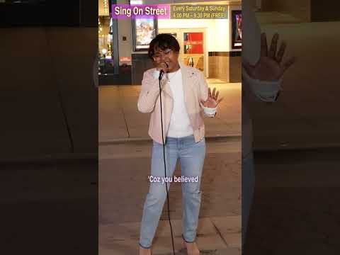 WOW!😮Her Powerful Voice Ripped Through The Speakers!💯StreetSinger🍀Celine Dion - Because You Loved Me