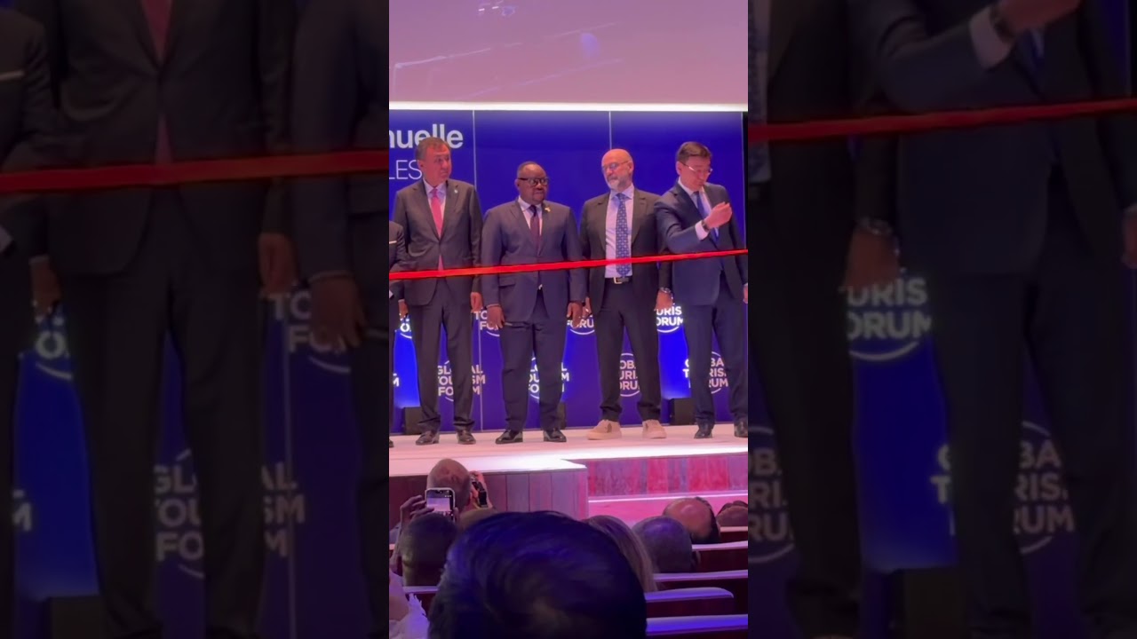launch of the Global tourism forum in Brussels with Unwto sec general cutting the ribbon