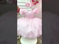 Vestido Infantil Rosa Claro Com Apliques de Flores Daminha