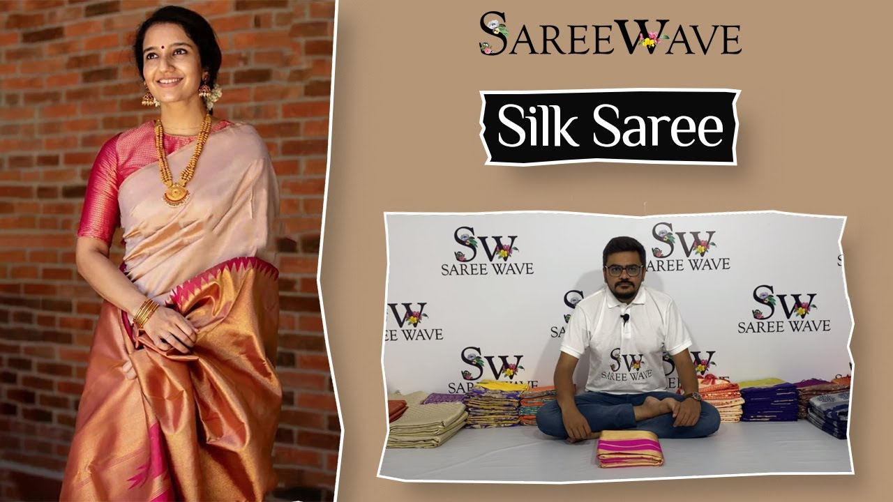 Shine Cream And Pink Border Soft Silk Saree