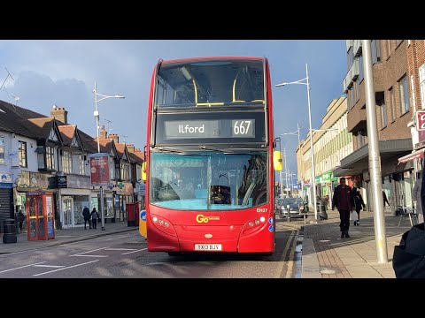 Journey on Go Ahead School Route 667 Barkingside to Gants Hill. Enviro400 Hybrid EH27 (YX13 BJU)
