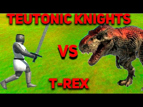 Teutonic Knights vs Trex | Epic battle | Animal revolt battle simulator