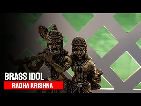 Golden (gold plated) brass radha krishna