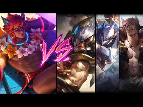 Pool Party Sett vs Obsidian Dragon (Prestige), Mecha Kingdoms Sett Skin Comparison Spotlight 2021