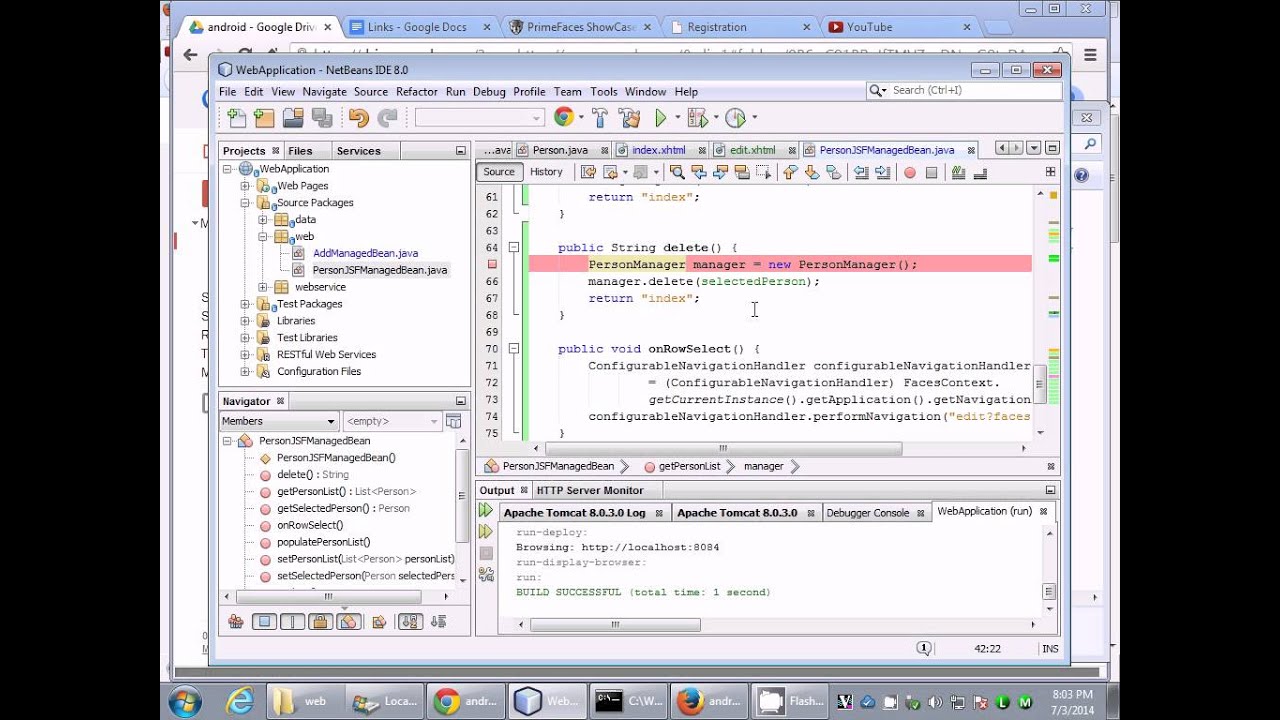 Add Java Server Faces page that inserts data to the database