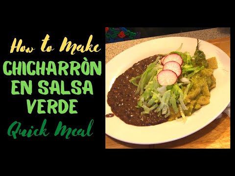 CHICHARRON EN SALSA VERDE. How to make quick & delicious chicharròn| Fried pork skin in green sauce.