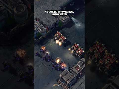 SC2.BattleRumBle: 13 Hydralisks face off against 4 Eradicators #sc2 #rts #starcraft2 #스타크래프트2