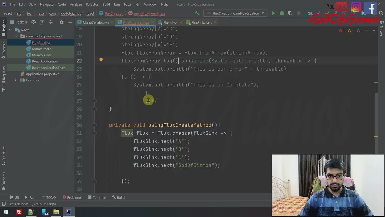 Spring WebFlux | Creating Flux using fromArray and Create Method | RxJava | Reactor Project