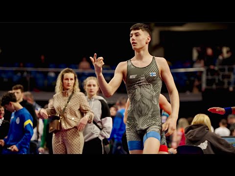 U15 Bohdan Sopin (UKR) vs Viktor Kara (FIN) 57kg. Freestyle boys youth wrestling tournament.