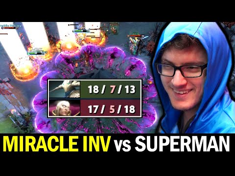 MIRACLE Invoker Try Hard Intense Game vs SUPERMAN Build Sven