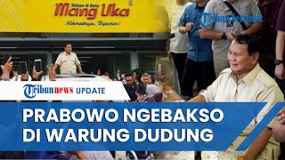 Prabowo Makan Bakso di Warung Milik Dudung Sehari Setelah Naik Pangkat, Nyanyi & Tertawa Santai