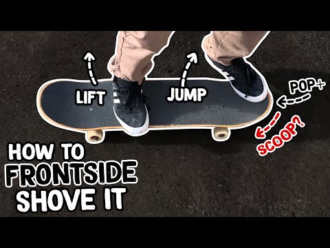 How to Frontside Shove It - Beginner Skateboard Tricks Tutorial (Slow Motion)